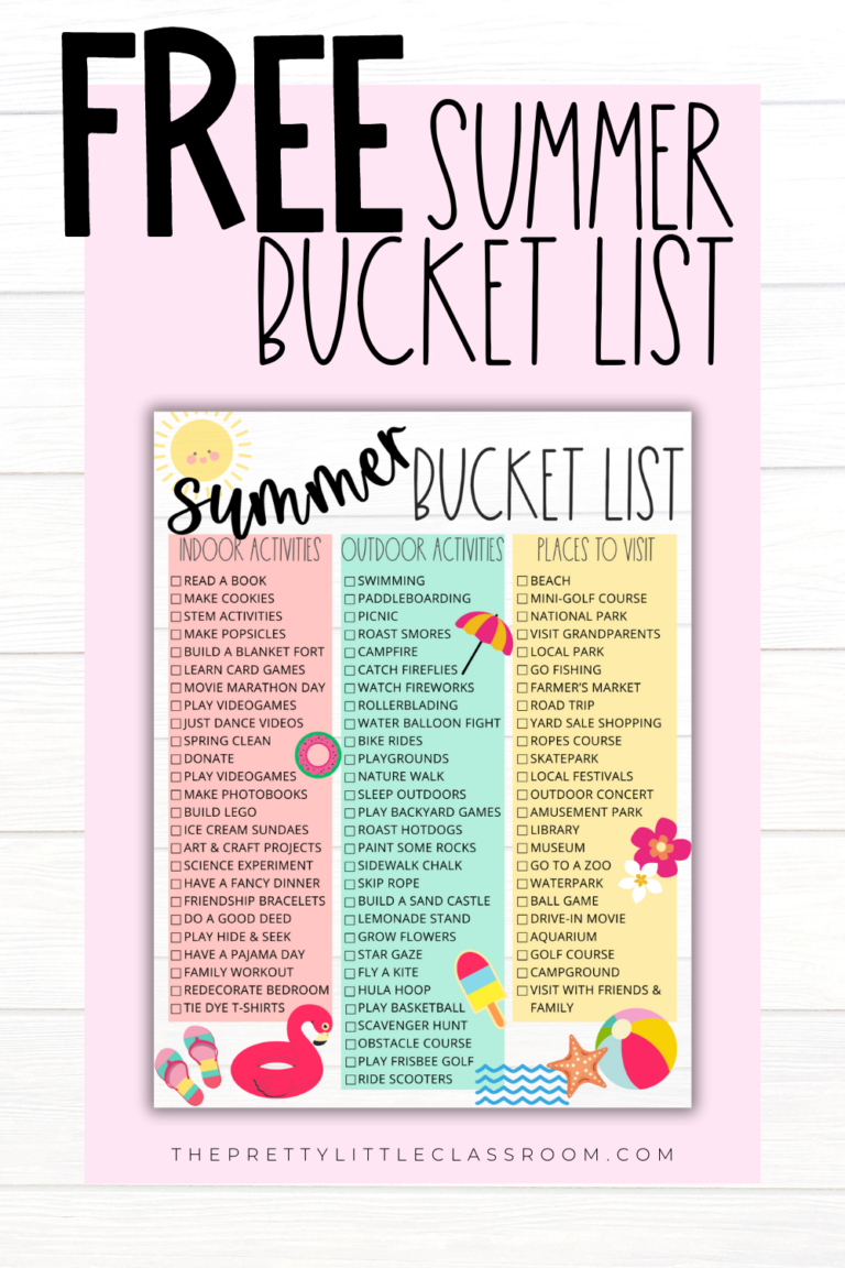 Summer Bucket List - The Pretty Little Classroom