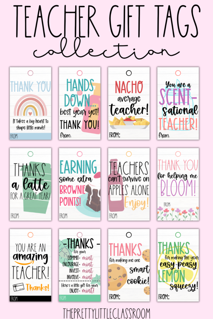 End of Year Teacher Gift Tags - The Pretty Little Classroom