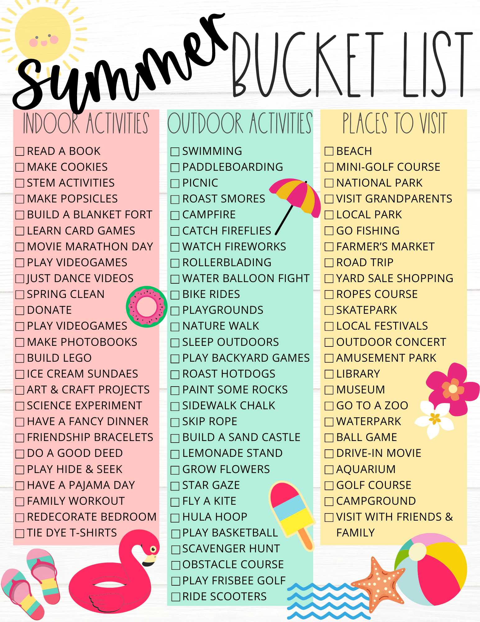 5 Summer Boredom Buster Printables - The Pretty Little Classroom